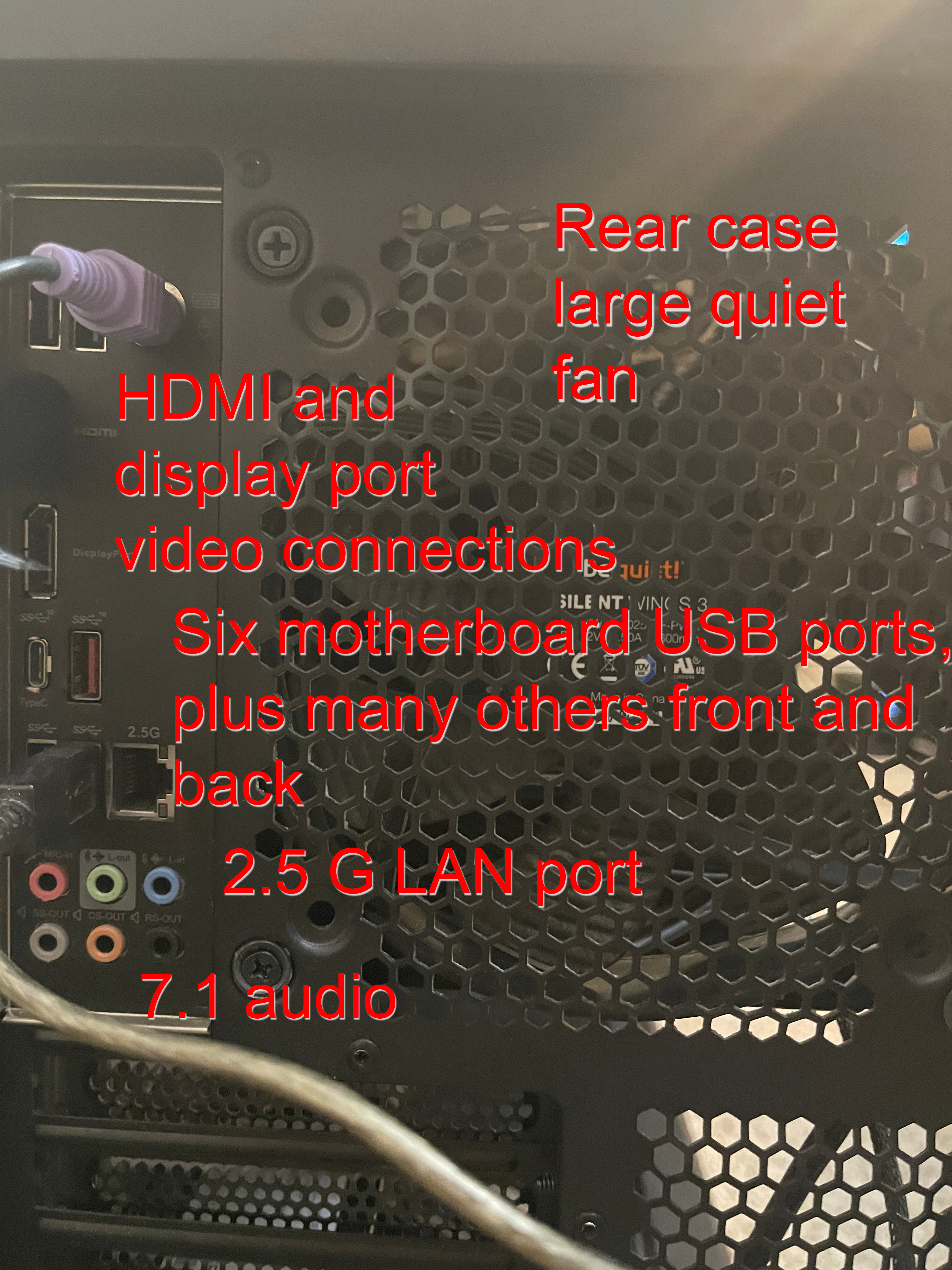 large fan outlet on back of case